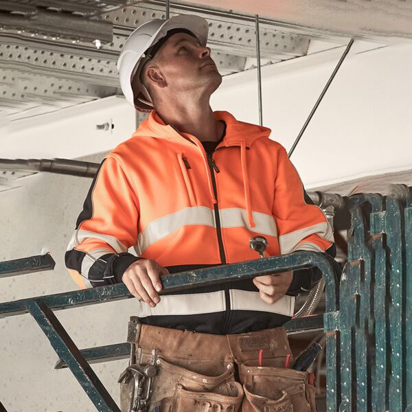 Unisex Hi Vis Full Zip Stretch Taped Hoodie Thumbnail